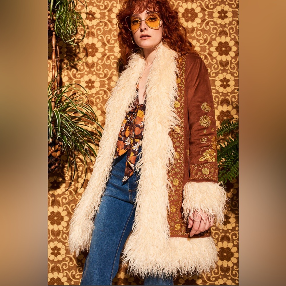 The Hippie Shake Breaking Hearts Embroidered Penny Lane Coat